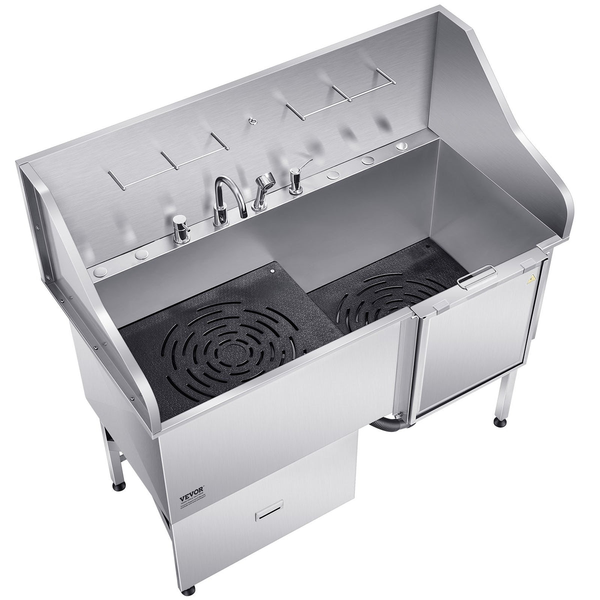Dog Grooming Bath Tub | 155cm Stainless Steel with Ramp & Filter