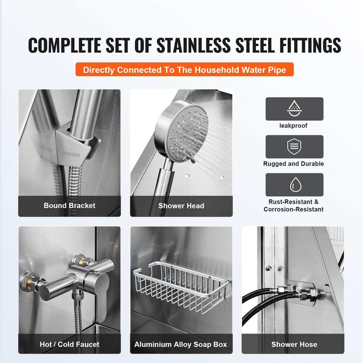 Stainless Steel Dog Grooming Bath 1.57m Left Ramp | Professional Pet Washing Station with Soap Box, Faucet & Accessories | For Small, Medium & Large Dogs