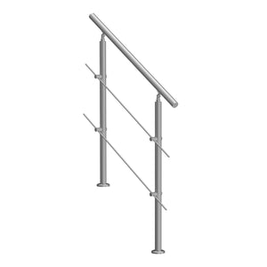 Outdoor Handrail 39.4" | 2 Crossbar Stair Railing for Porch & Deck Steps