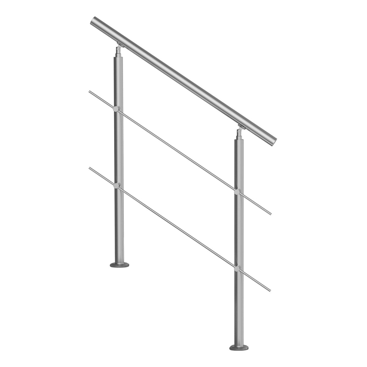 Outdoor Handrail 39.4" | 2 Crossbar Stair Railing for Porch & Deck Steps
