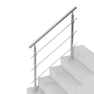 Handrails for Outdoor Steps 47.2" | 3 Crossbars | Porch & Deck Stair Railing