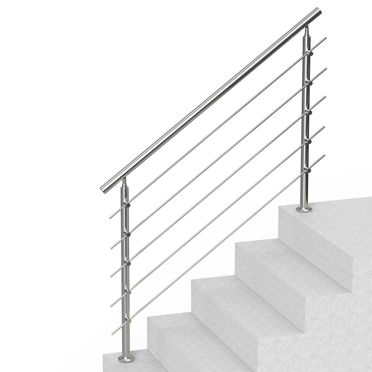 Handrails for Outdoor Steps 59" | 5 Crossbars | Porch & Deck Stair Railing