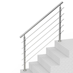 Handrails for Outdoor Steps 59" | 5 Crossbars | Porch & Deck Stair Railing