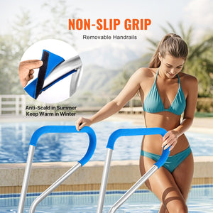 Pool Handrail | 39x32" Stainless Steel Spa Rail with Base Plate