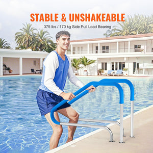 Pool Handrail | 46x37" Stainless Steel Spa Rail | Pre-Built for Indoor/Outdoor