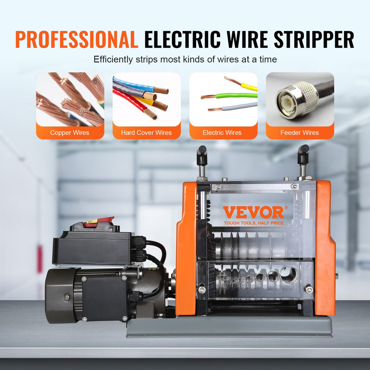 Wire Stripping Machine | 1.5–25mm Copper Cable Stripper | 60W