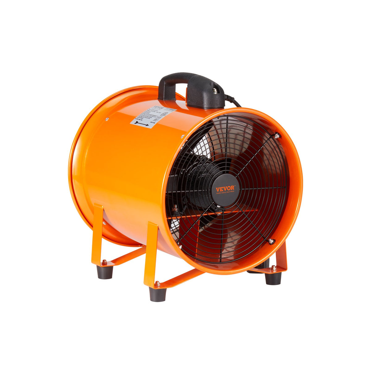 Portable Ventilator 12 Inch | 367W Cylinder Exhaust Fan with 10m Duct Hose | 2574CFM Industrial Blower for Dust & Smoke Removal