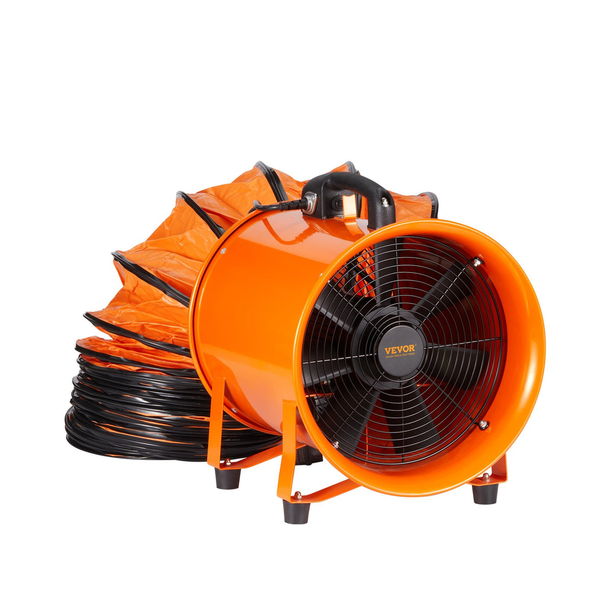 Portable Ventilator 12 Inch | 367W Cylinder Exhaust Fan with 10m Duct Hose | 2574CFM Industrial Blower for Dust & Smoke Removal