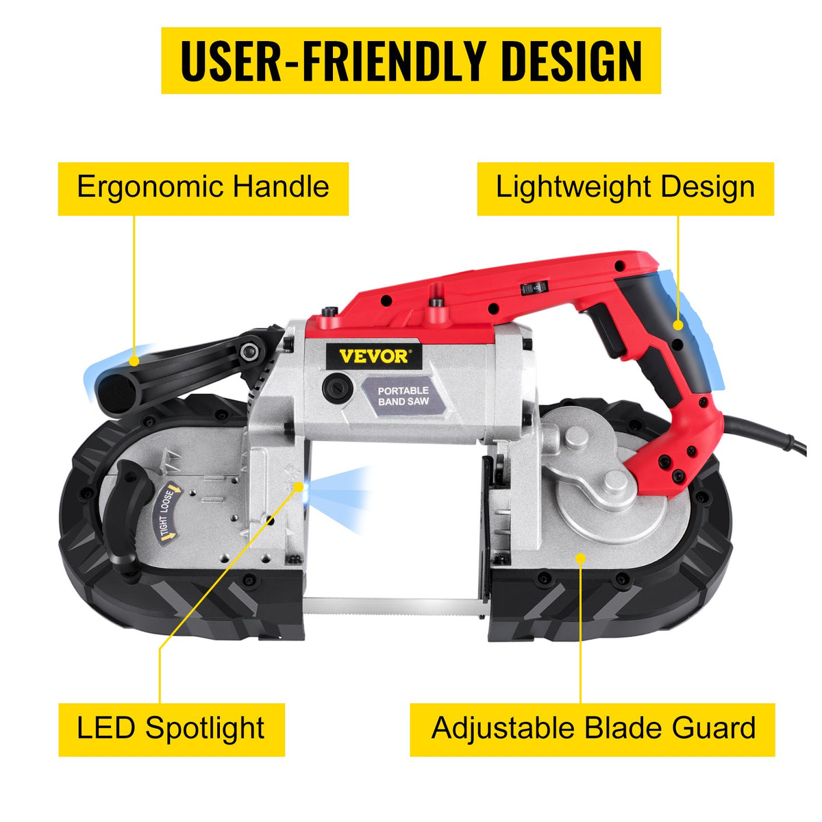 Portable Band Saw | 127mm Deep Cut Variable-Speed 220V Handheld