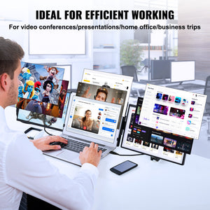 Laptop Screen Extender 14" | 1080P Portable Monitor for 13"-17" Laptops