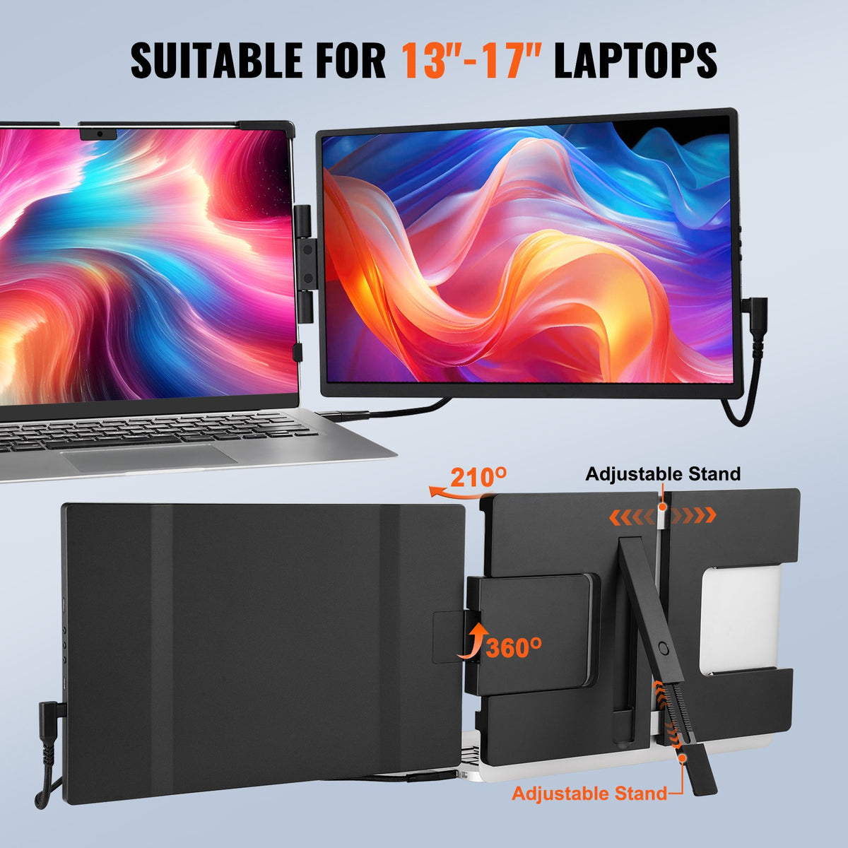 Laptop Screen Extender | 14" Portable 1080P Monitor for 13–17" Laptops