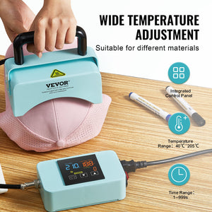 Mini Hat Heat Press | 5.9"x3.15" Plate for Caps | Green