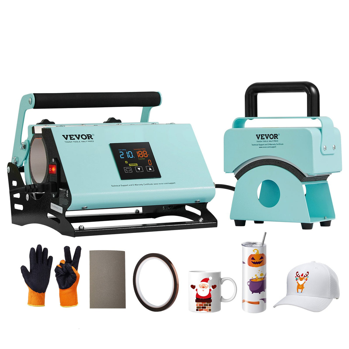 2-in-1 Heat Press | Tumbler & Hat Press Machine for Sublimation