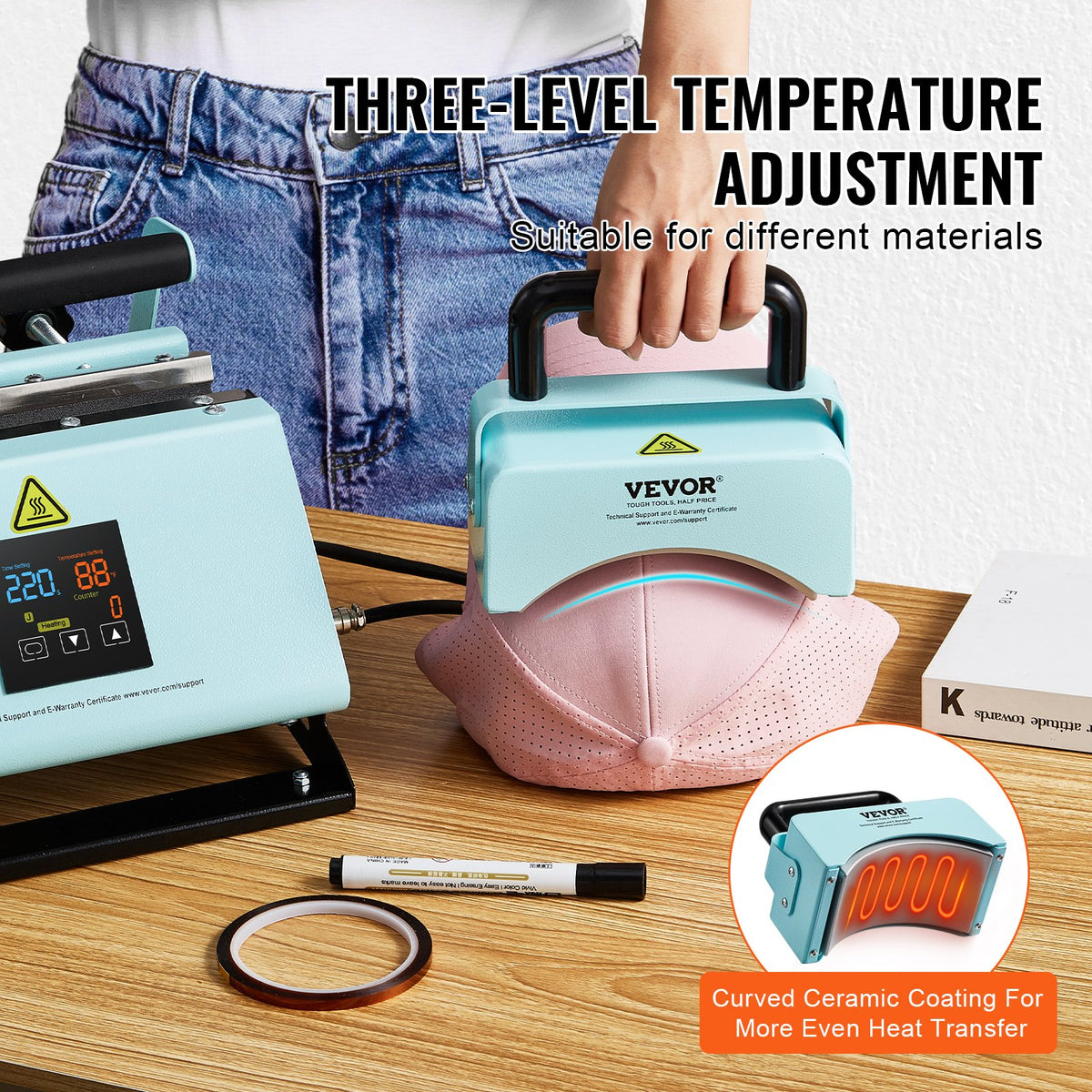 2-in-1 Heat Press | Tumbler & Hat Press Machine for Sublimation