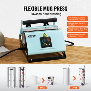 2-in-1 Heat Press | Tumbler & Hat Press Machine for Sublimation