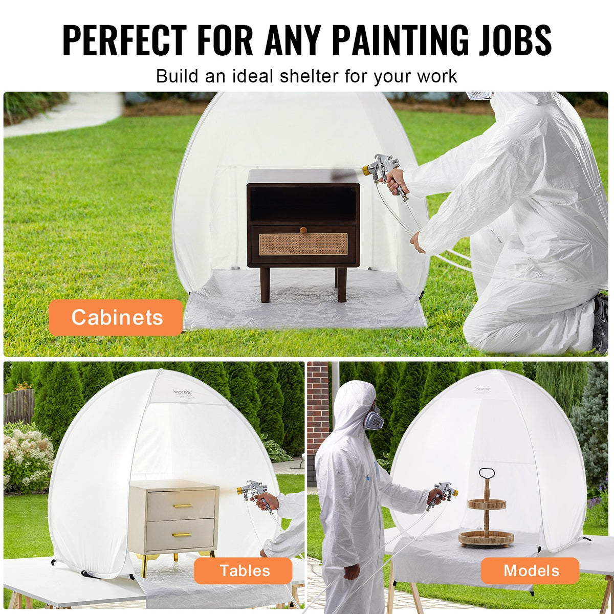 Spray Paint Shelter | Portable 3.3 x 2.9 x 3.3FT Pop-Up Spray Tent