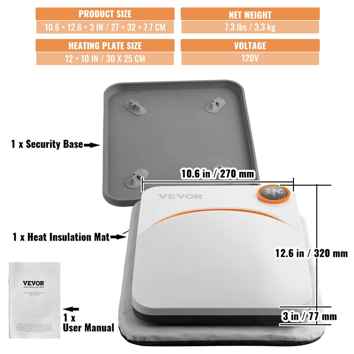 Easy Press Heat Press | 12x10" Portable DIY T-Shirt Press