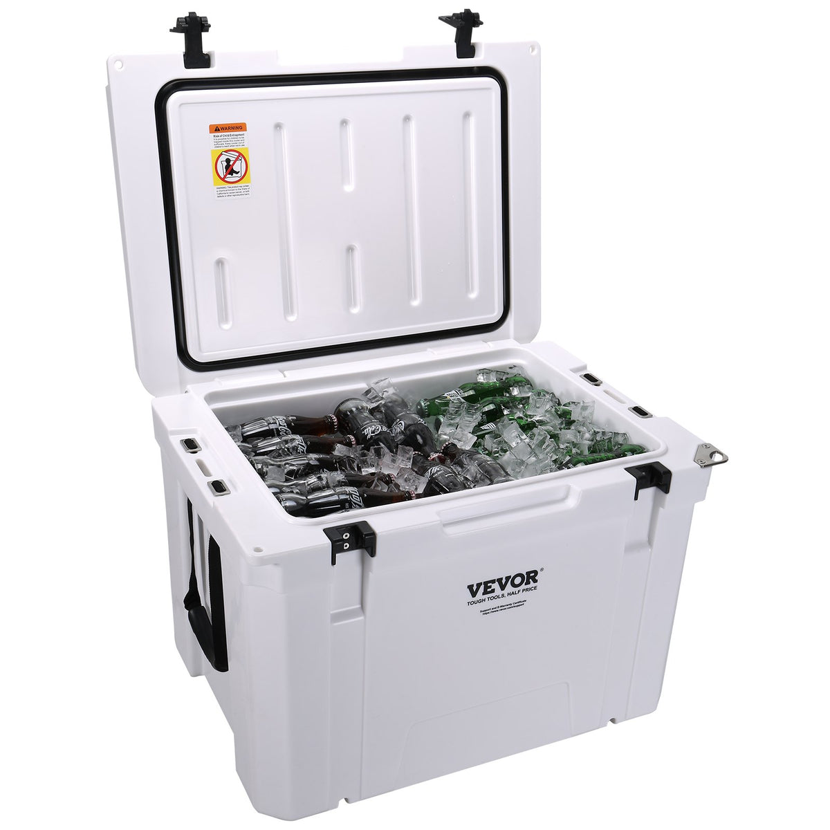 Insulated Cooler 65qt | Holds 65 Cans | Heavy Duty Ice Chest with Handle | 6-Day Ice Retention for Camping, Beach & Travel