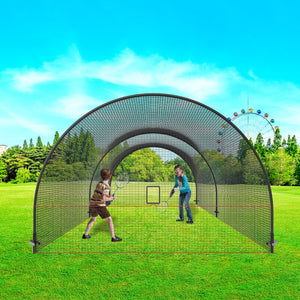 Baseball Batting Cage | 22x12x8ft Softball & Baseball Hitting Cage Net and Frame | Portable Practice Pitching Cage with Carry Bag | Heavy Duty Enclosed Netting | Backyard Training 670cm