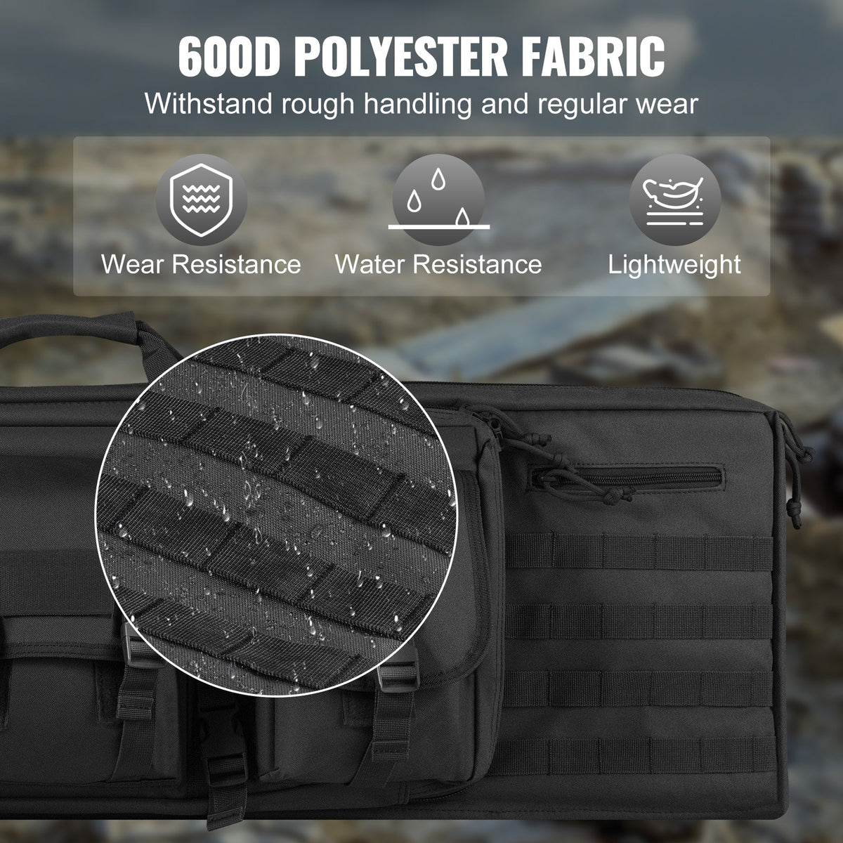 Rifle Bag | 42" Tactical Double Long Gun Bag for 2 Rifles & Pistols