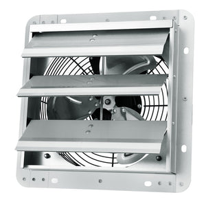 Shutter Exhaust Fan | 254mm 753 CFM Wall-Mount Ventilation Fan | Aluminum 1400 RPM AC Motor