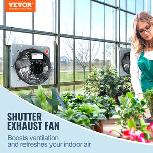 Shutter Exhaust Fan 406mm | 1400RPM 1506CFM Aluminum Wall-Mount Ventilator