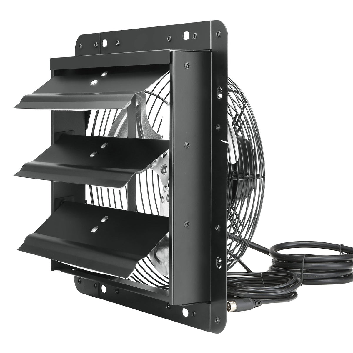 Shutter Exhaust Fan | 254mm EC-Motor Wall Vent Fan with Temp & Humidity Controller | 843 CFM Variable Speed for Greenhouse & Garage