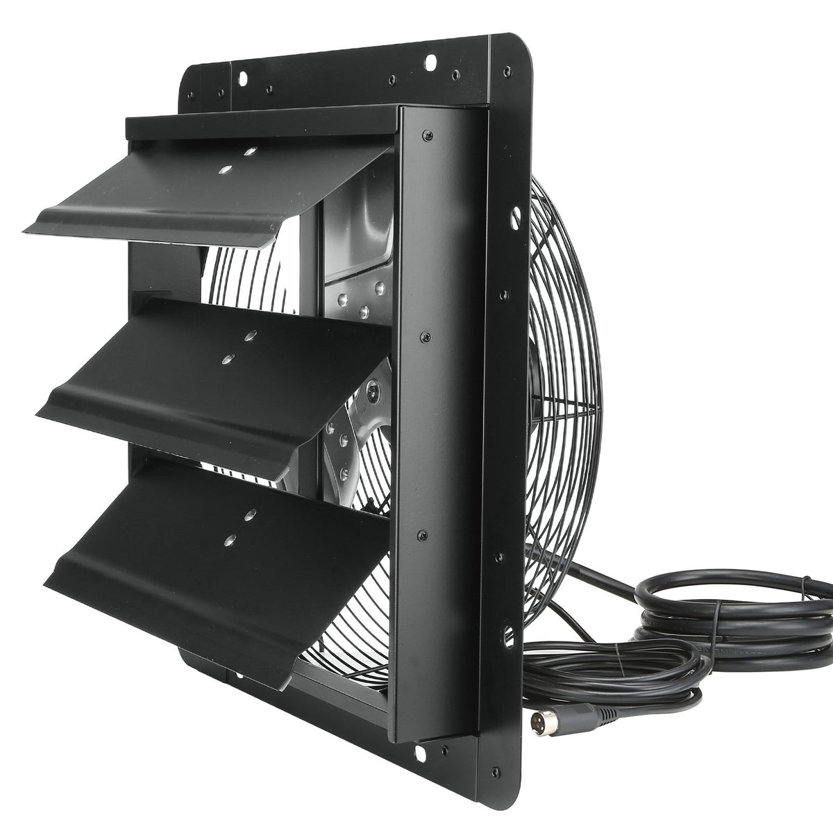 Shutter Exhaust Fan | 356mm EC-Motor Wall Vent Fan with Temp & Humidity Controller | 1024 CFM Variable Speed
