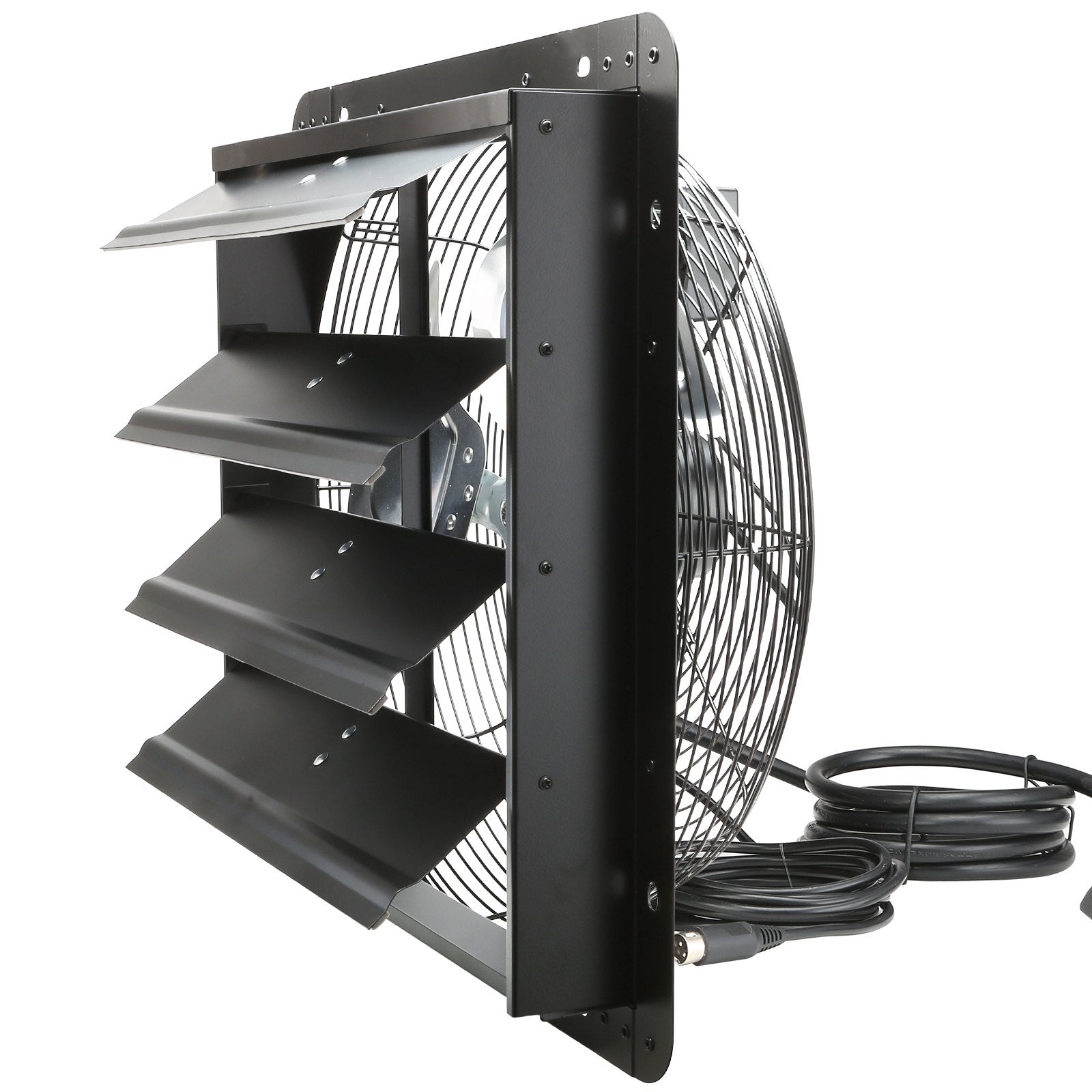 Shutter Exhaust Fan 16 Inch 406mm | Temperature & Humidity Controller | EC-Motor 1747 CFM | Variable Speed Wall Mount Fan | For Greenhouses, Garages & Sheds