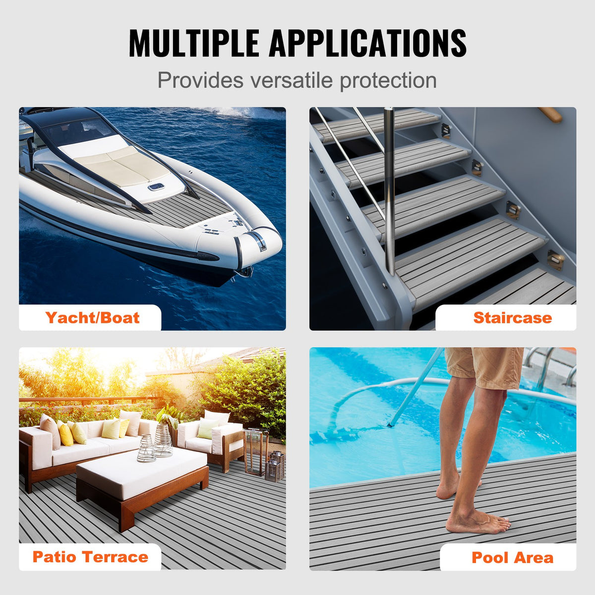EVA Foam Boat Flooring 94.5"x35.4" | 23.2 sq.ft Non-Slip Self-Adhesive Marine Deck Mat for Boats, Yachts, Kayaks & Pontoons