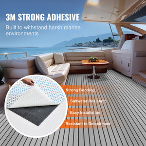 EVA Foam Boat Flooring 94.5"x45.7" | Self-Adhesive Marine Deck Mat 29.9 sq.ft | Non-Slip for Boats, Yachts & Kayaks