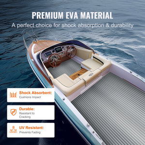 EVA Foam Boat Flooring 94.5"x45.7" | Self-Adhesive Marine Deck Mat 29.9 sq.ft | Non-Slip for Boats, Yachts & Kayaks