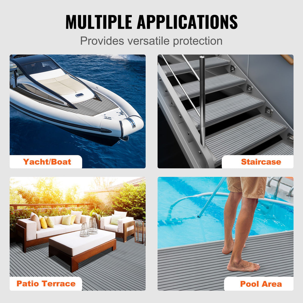 EVA Foam Boat Flooring 94.5"x45.7" | Self-Adhesive Marine Deck Mat 29.9 sq.ft | Non-Slip for Boats, Yachts & Kayaks