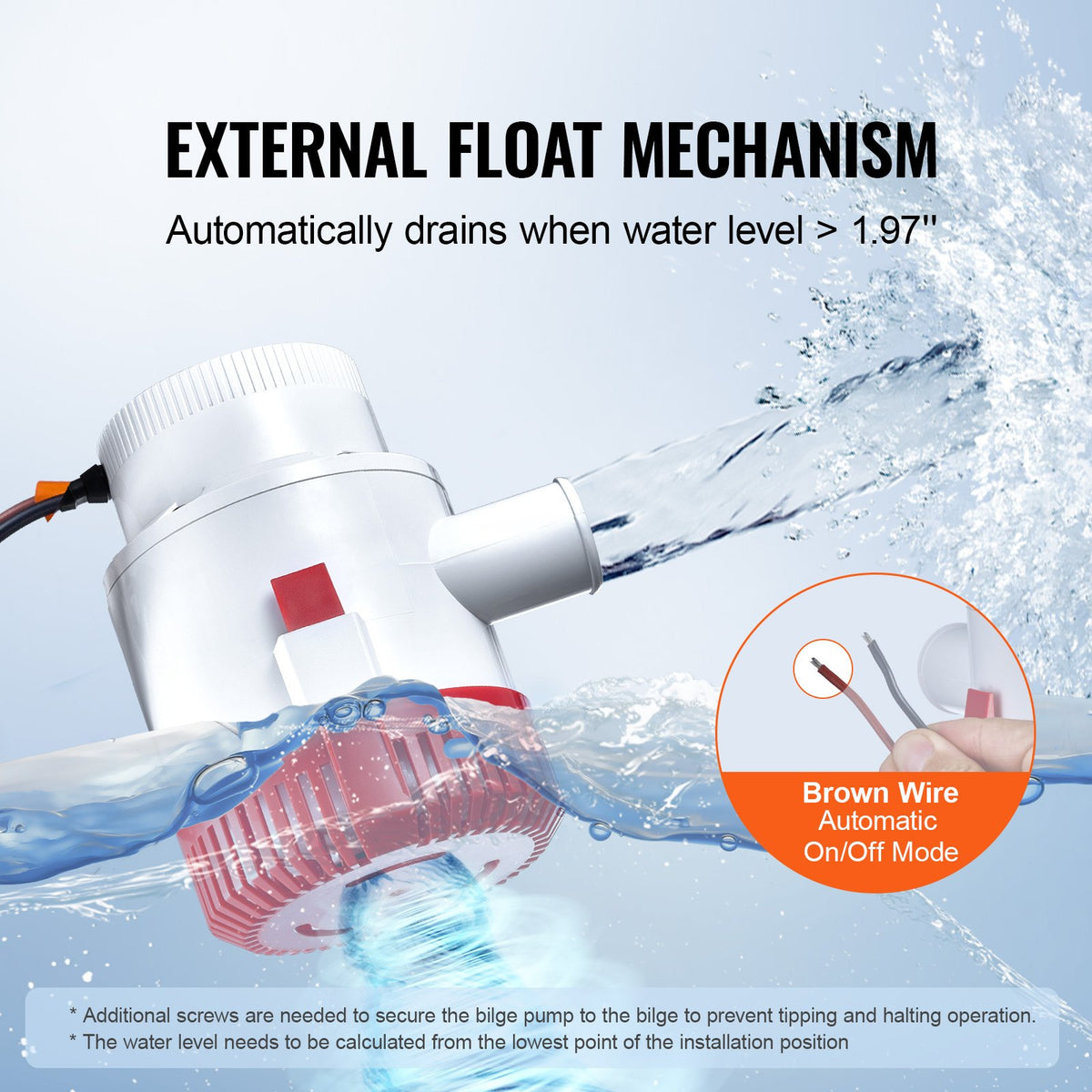 Bilge Pump 3000GPH | Automatic Submersible with Float Switch | 40mm Outlet