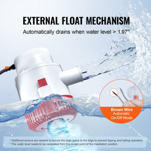 Bilge Pump 3000GPH | Automatic Submersible with Float Switch | 40mm Outlet