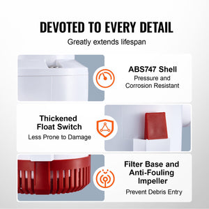 Bilge Pump 3000GPH | Automatic Submersible with Float Switch | 40mm Outlet