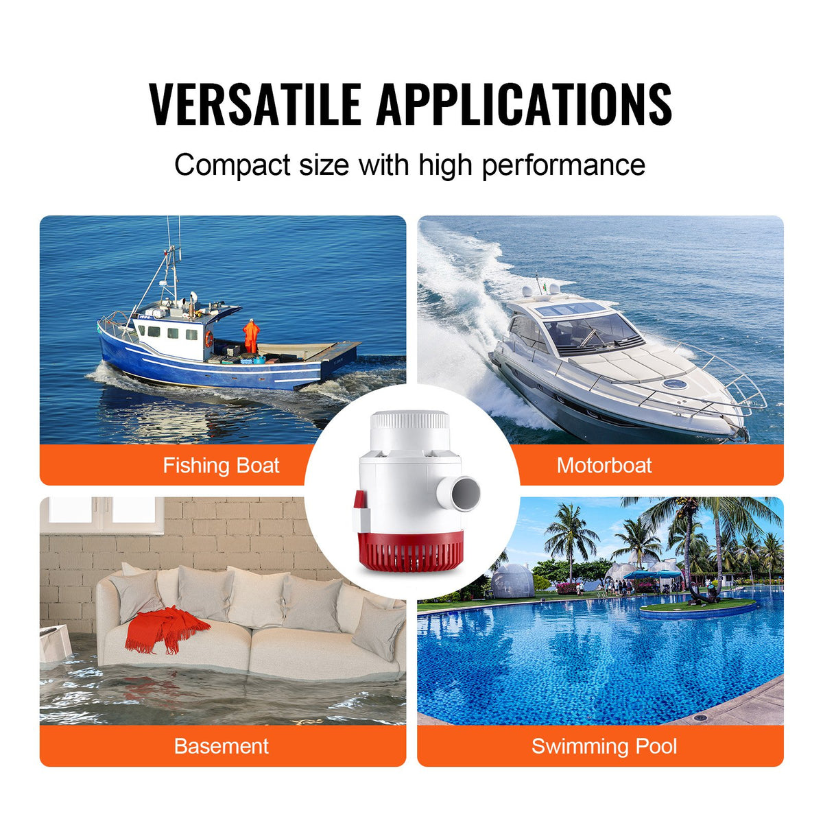 Bilge Pump 3000GPH | Automatic Submersible with Float Switch | 40mm Outlet