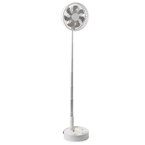Foldable Oscillating Fan 8 Inch | Rechargeable 7200mAh Portable Desk & Floor Fan with Remote | 4 Speeds | Quiet Operation