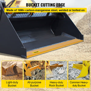Bucket Cutting Edge 213x15x1.9cm | Weld-On & Bolt-On Loader Blade | 16Mn Carbon-Manganese Steel Skid Steer Edge for Excavators & Loaders