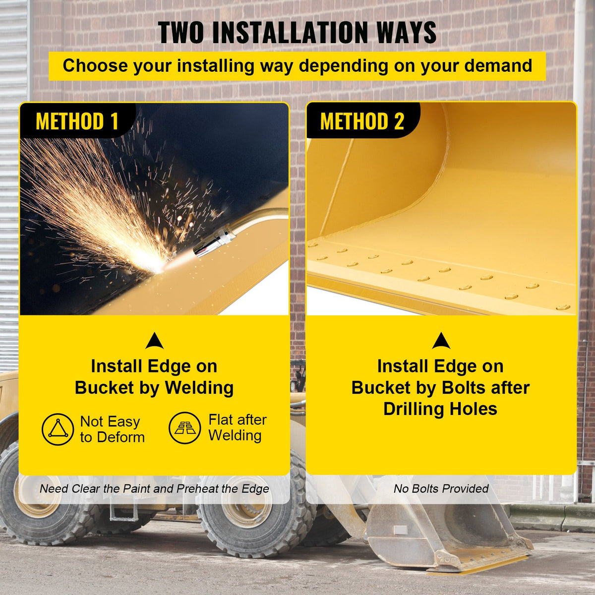 Bucket Cutting Edge 213x15x1.9cm | Weld-On & Bolt-On Loader Blade | 16Mn Carbon-Manganese Steel Skid Steer Edge for Excavators & Loaders