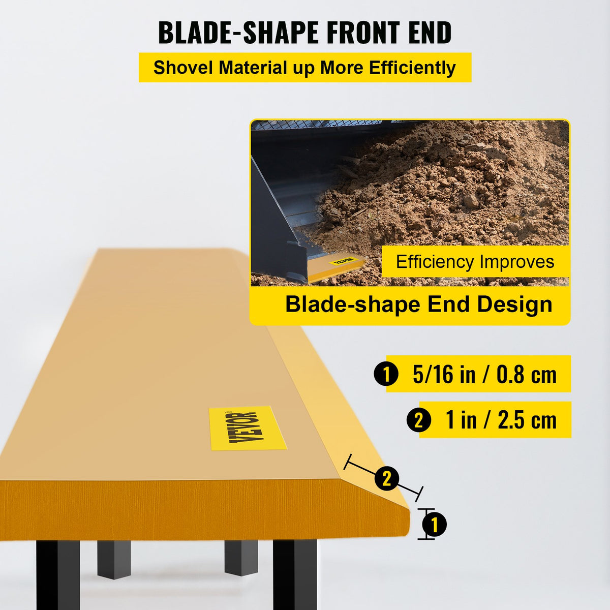 Bucket Cutting Edge 213x15x1.9cm | Weld-On & Bolt-On Loader Blade | 16Mn Carbon-Manganese Steel Skid Steer Edge for Excavators & Loaders
