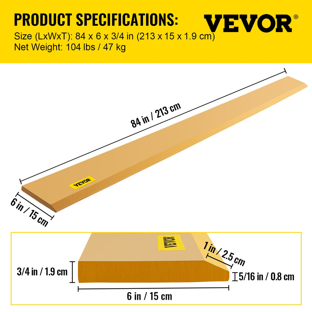 Bucket Cutting Edge 213x15x1.9cm | Weld-On & Bolt-On Loader Blade | 16Mn Carbon-Manganese Steel Skid Steer Edge for Excavators & Loaders