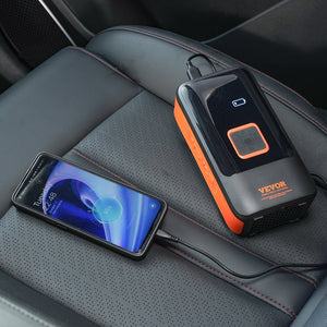 Portable Tire Inflator | Dual Cylinder 12000mAh Rechargeable Air Pump | 30s Fast Inflation | LCD Gauge | Auto-Off | For Car, Motorcycle & Bike