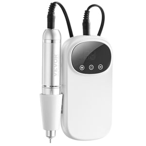 Electric Rechargeable Nail Drill 35,000RPM | Portable Cordless Nail E-File Machine with LCD | Acrylic & Gel Grinder Kit with 6 Bits & 50 Sanding Bands
