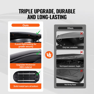Rooftop Cargo Carrier | 340L ABS Luggage Box for SUVs & Cars