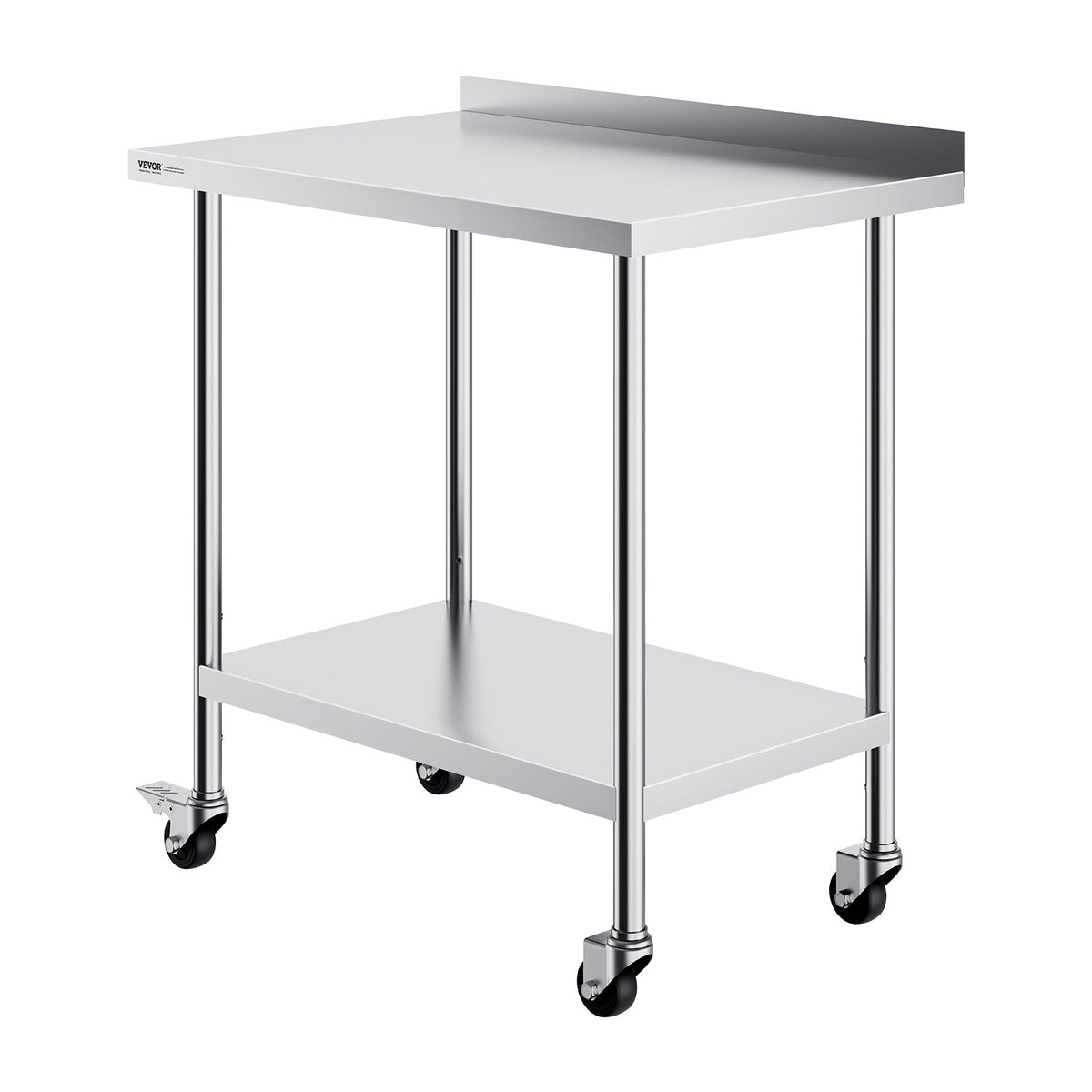 Stainless Steel Work Table 24x36x40 Inch | Commercial Prep Table with Casters & Adjustable Height | For Restaurant, Home & Hotel
