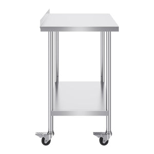 Stainless Steel Work Table 24x36x40 Inch | Commercial Prep Table with Casters & Adjustable Height | For Restaurant, Home & Hotel