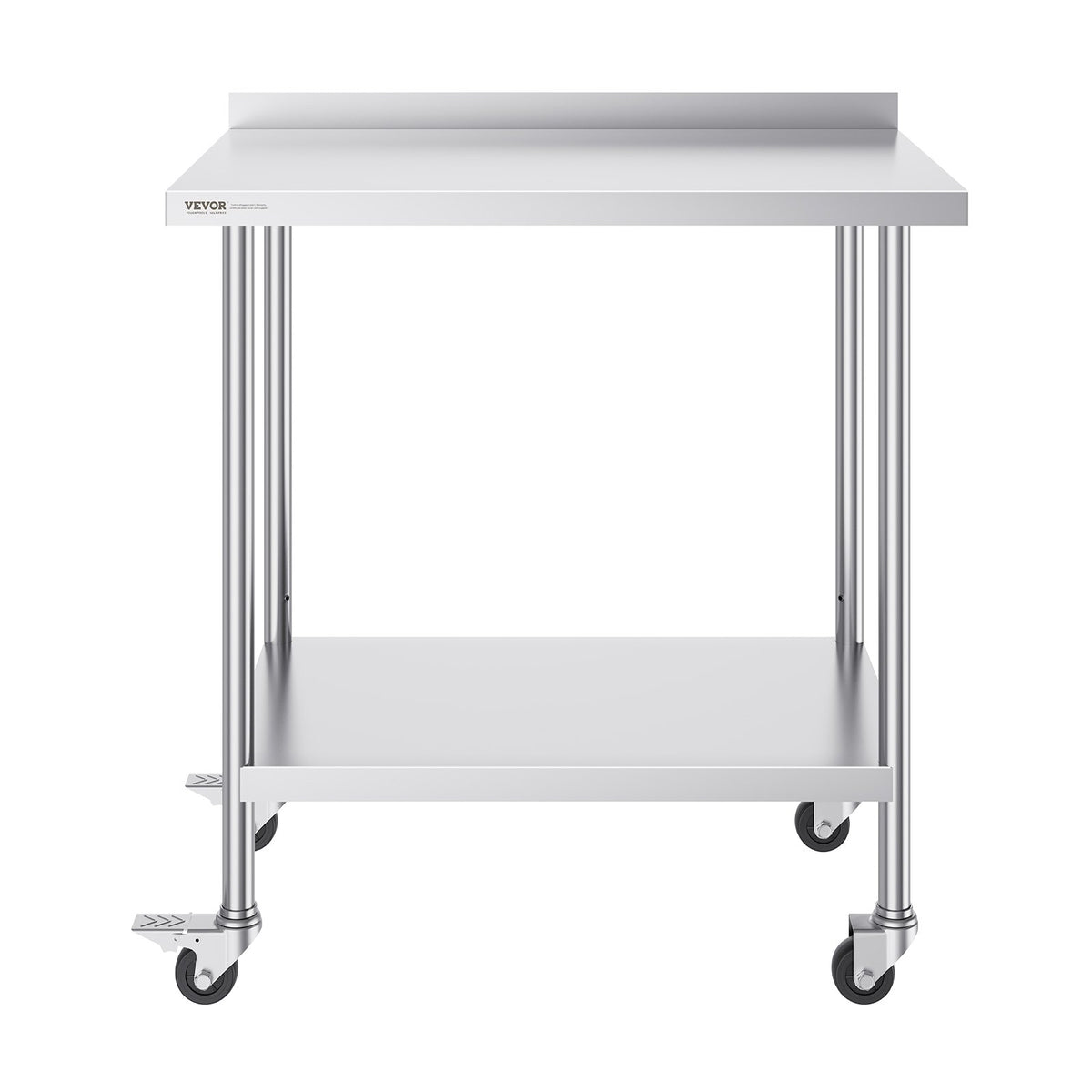 Stainless Steel Work Table 24x36x40 Inch | Commercial Prep Table with Casters & Adjustable Height | For Restaurant, Home & Hotel