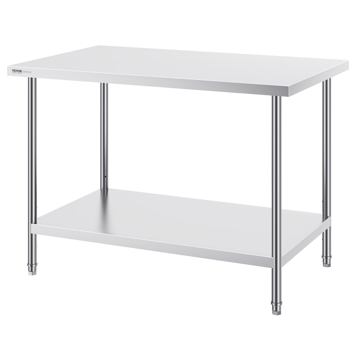 Stainless Steel Prep Table | 30x48x34" Adjustable Height | Commercial Kitchen & Garage Workstation