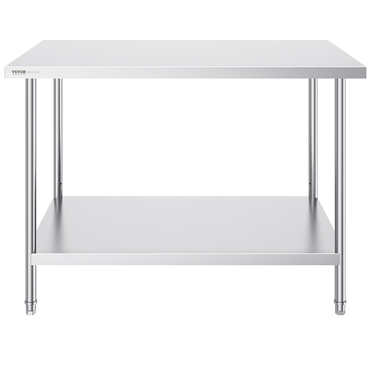 Stainless Steel Prep Table | 30x48x34" Adjustable Height | Commercial Kitchen & Garage Workstation